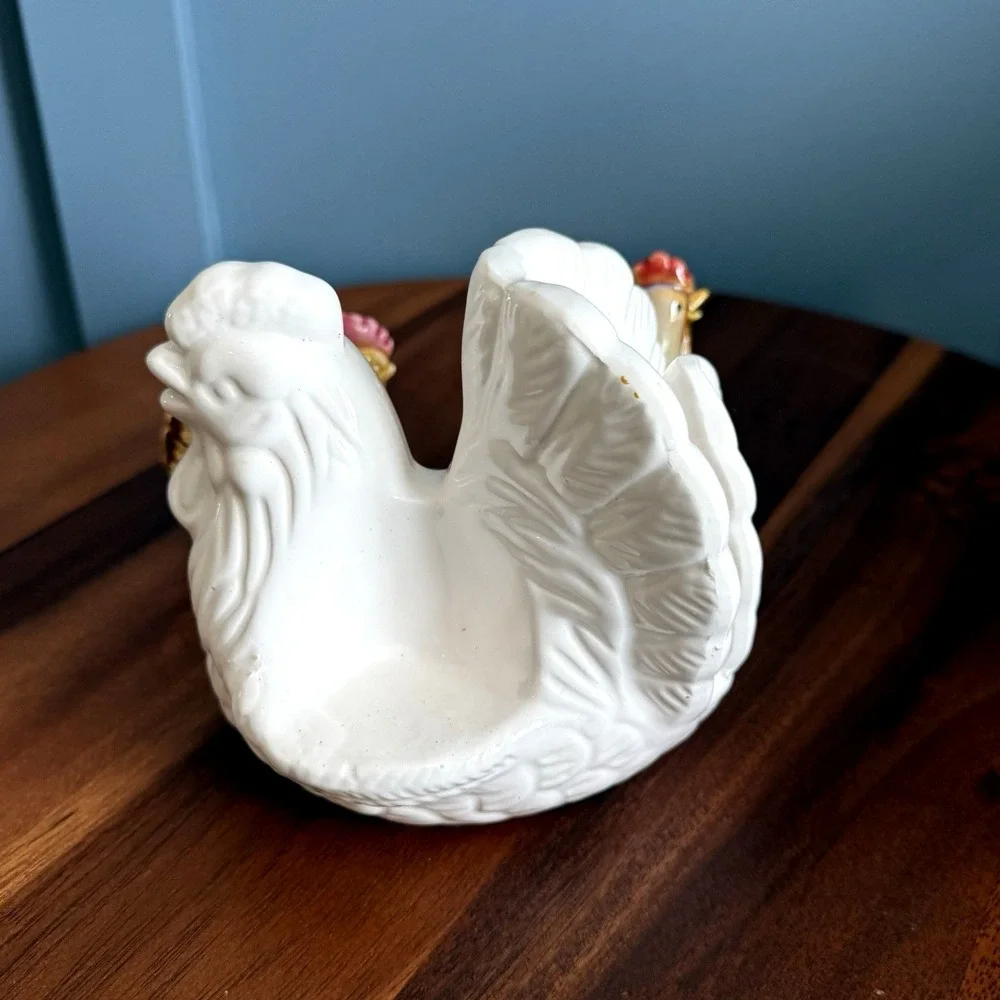 Vintage‎ Rooster Napkin Holder Salt Pepper Set Chicken Japan Farmhouse Davar